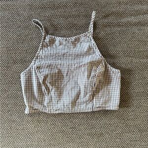 Urban outfitters blue red plaid crop top